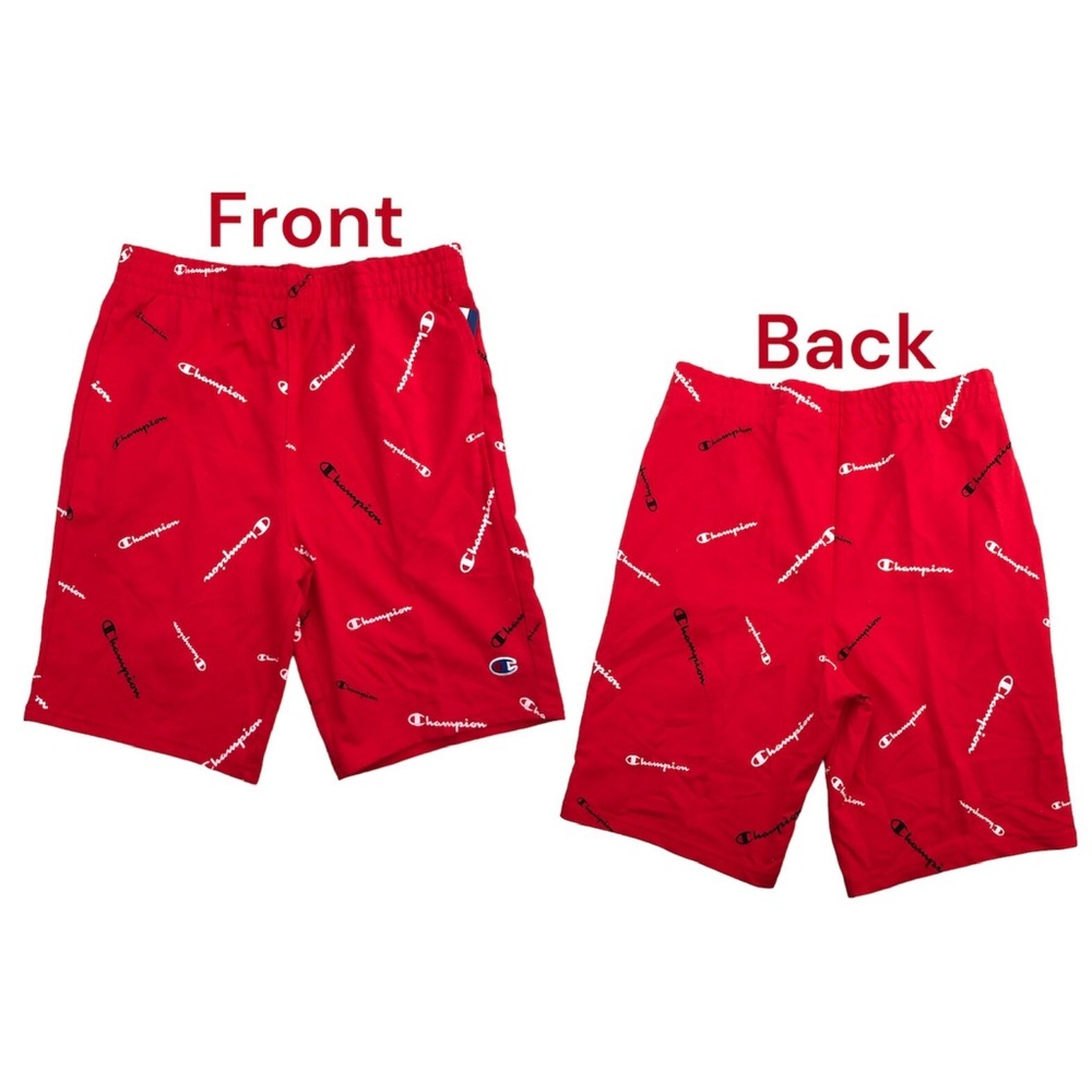 Champion Boys Size L Tossed Print FT Shorts NEW Red